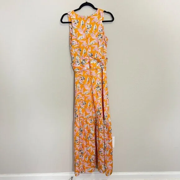 568 Sachin & Babi Allie Floral Satin Bow Front Long Maxi Dress Size: 4 - Picture 6 of 6